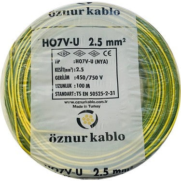 Öznur 2,5 Mm Nya Kablo - 100 Metre Sarı Yeşil